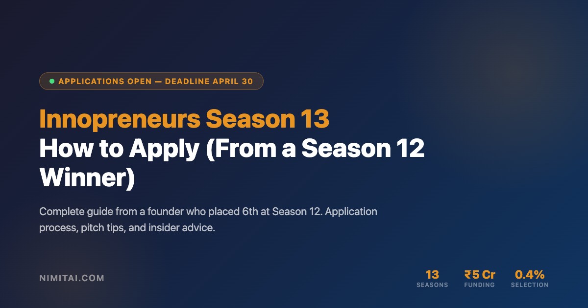 Innopreneurs Season 13 application guide from a Season 12 Top 6 founder